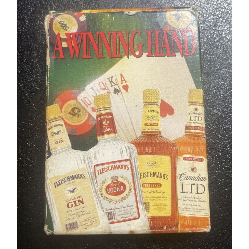 VINTAGE✨DECK PLAYING CARDS - FLEISCHMANN'S LIQUORS - A WINNING‎ HAND